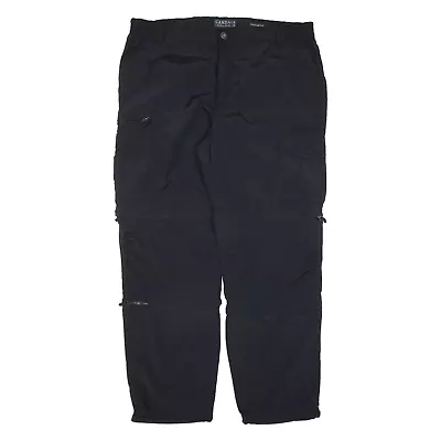 CANDA Cargo Zip-off Mens Trousers Black Regular Straight W38 L30 • £12.99