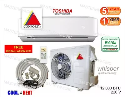 12000 BTU Mini Split Air Conditioner Heat Pump Ductless 220V 1 Ton With/KIT • $499