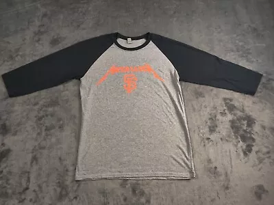 Metallica Shirt Adult Mens Medium Gray Black San Francisco Giants Raglan • $5.99