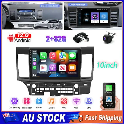 For Mitsubishi Lancer 2007-2017 Android 12.0 Carplay Car Stereo Radio WIFI Navi • $176.69