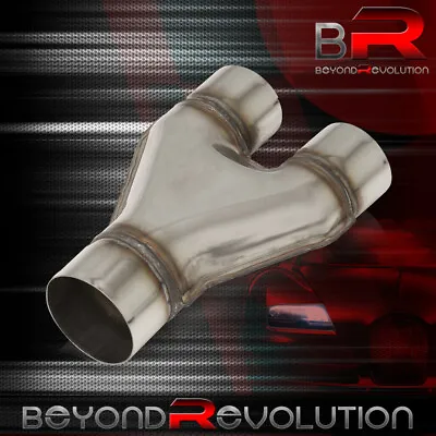 Stainless Steel Exhaust 2.5  Dual To 3  Single Transition Stamped Y-Pipe Adaptor • $36.99