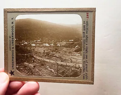 Eldorado Creek Klondike GOLD MINING Pan Miners Glass Slide • $48.75