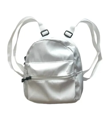 White Mini Adjustable Backpack Zipper Opening Brand NEW With FREE SHIPPING • $12.75