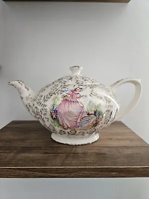 Sadler Teapot Vintage 'Pinkie' Gold Design Oval Shape  • £20