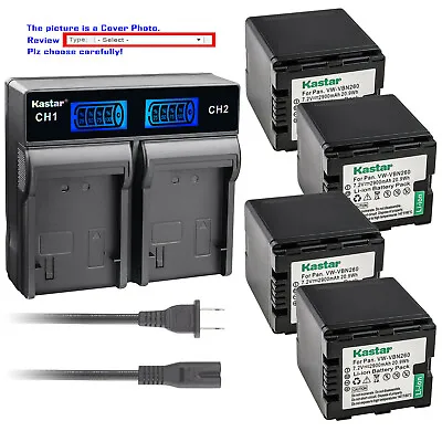 Kastar Battery AC Rapid Charger For Panasonic VW-VBN130 VBN130 VW-VBN260 VBN260 • $19.99