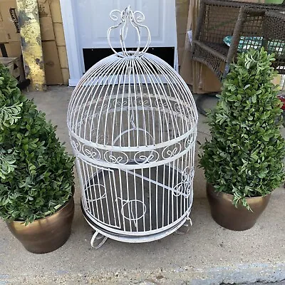 Large Vintage Metal Bird Cage. • $79.50