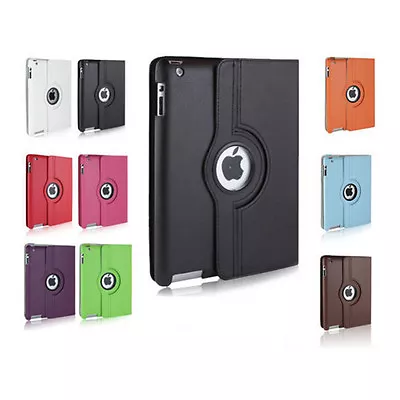 Luxury IPad 2nd 3rd 4th Generation 360 Rotating Leather Stand Case Cover Wallet  • £5.94