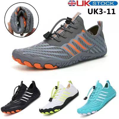 Womens Mens Water Shoes Aqua Shoes Beach Swim Barefoot Non Slip Surfing Size UK • £12.34