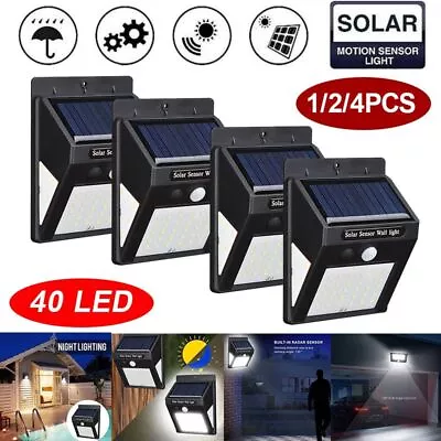 LED Outdoor Solar Floodlight Wall Light Motion Sensor Garden Security Fence Lamp • £16.99