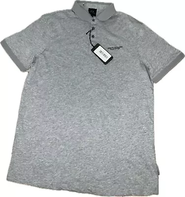 Emporio Armani Men's Milano/Ny Logo Jersey Polo Grey Size Medium • $34.99