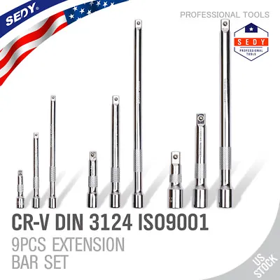 9pc 1/4 3/8 1/2 Drive Extensions Extend Bars Set Ratchet Sockets Wrenches • $19.99