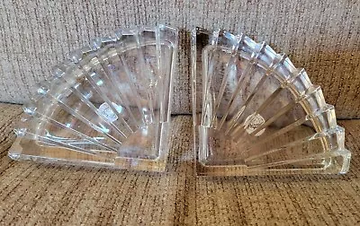 Cristal D’Arques France Genuine 24% Leaded Crystal Eventail Bookends EUC • $22