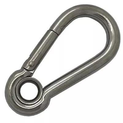 Stainless Steel EYELET Carbine Snap Hook CARABINER UK STOCK | 4mm-12mm • £5.11