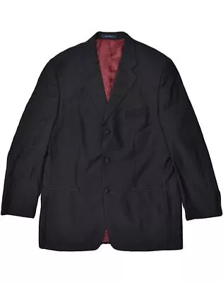 TED BAKER Mens 3 Button Blazer Jacket UK 36 Small Black Wool VP15 • £22.92