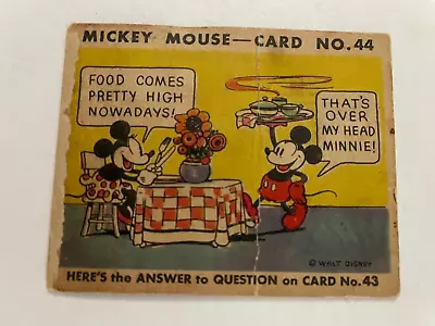 1935 Gum Inc Card #44 - Mickey Mouse Set - Type II • $39.99