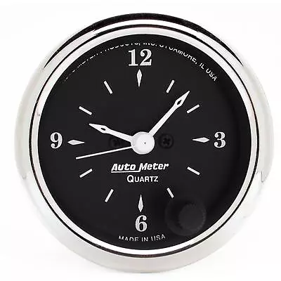 AutoMeter 1785 Old Tyme Black Quartz Clock Gauge 2-1/16 Inch • $132.99