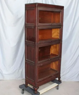 Antique Mahogany Macey 3/4 Size Barrister Bookcase Sectional - 4 High Sections • $1975