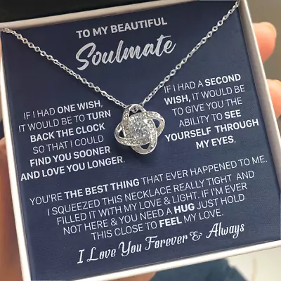 Mother's Day Gifts To My Beautiful Soulmate Necklace Gift For Wife Girlfriend • $17.99