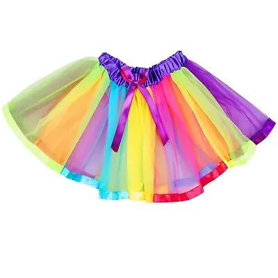 Girls Rainbow Petticoat Skirt Kids 5-8 Years Multicoloured Dance Ballet Party  • £5.95