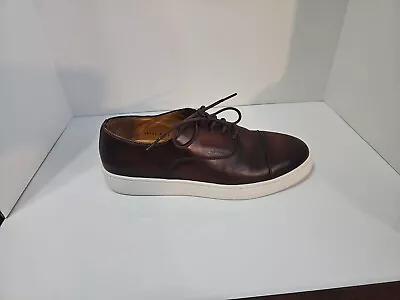 Magnanni Mens Sneakers Shoes Size 9 Tobacco Brown Leather Warwick Casual Lace Up • $149.99