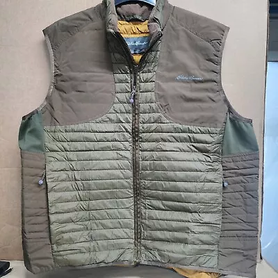 Eddie Bauer Sport Shop Men's 2XL Brown 700 Goose Down Sleeveless Vest Jacket • $16.62