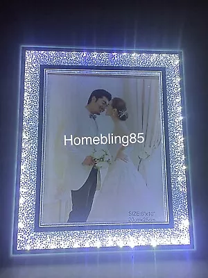£20.99 • Buy LED USB Light Crushed Diamante Filled Picture Photo Frame Valentine Wedding Gift