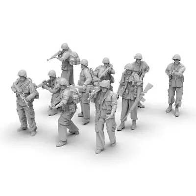 10Pcs Unpainted 1/72 Resin Figure Model Kit US American Soldiers WWII Military • $16.39