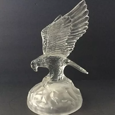 Eagle Fish Crystal Figurine Paperweight Cristal D'Arques Clear Frosted 8” France • $18