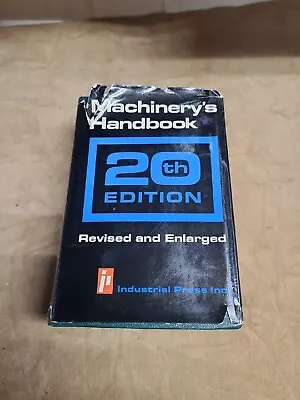 Machinery's Handbook 20th Edition Jones Green Oberg 1975 First Print Dust Jkt. • $39.99