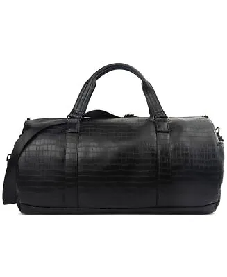 INC Men's Croc-Embossed Weekender Duffel Bag Black-20 W X 10-3/4 D X 10-3/4 H • $34.99