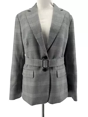 J. Crew Women's Glen Plaid Harriet Belted Blazer Size 8 • $84.15