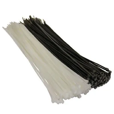 £2.49 • Buy 100 X  Black Or White Cable Ties 100mm 140mm 200mm 300mm 400mm 500mm Zip Ties