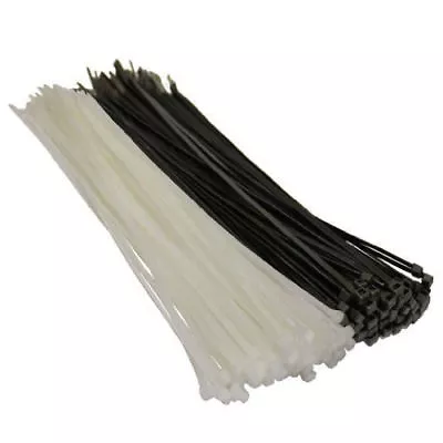 £2.49 • Buy 100 X  Black Or White Cable Ties 100mm 140mm 200mm 300mm 400mm 500mm Zip Ties
