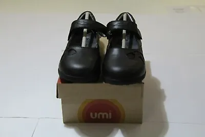 Umi *cayla*girls Black Leather Mary Jane Shoes Uk 12 Jr Eu 31 • £10