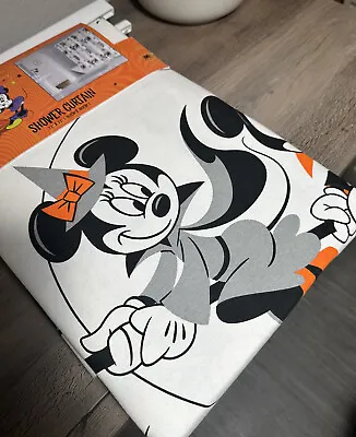 $40 • Buy Disney Mickey Vampire Minnie Mouse Witch Halloween Spooky Shower Curtain 72 X72 