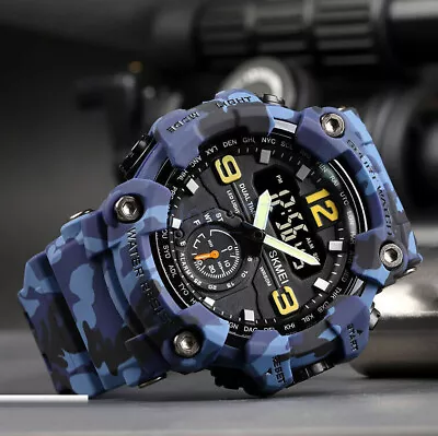 SKMEI Mens Sports Watches Waterproof Quartz Analog Digital Military Wrist Watch • $31.93