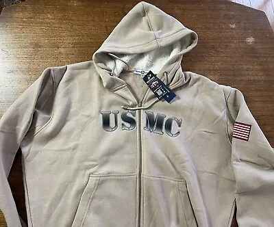 Marine Corps Hoodie Beige Full Zip USMC Sweatshirt Military 3XL New Official NWT • $39.99