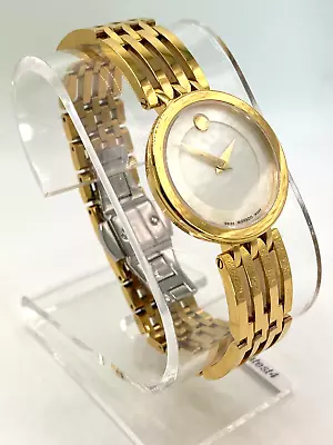 Movado Esperanza 0607054 Mother Of Pearl Dial Gold Tone Ladies 28MM Quartz Watch • $349.99