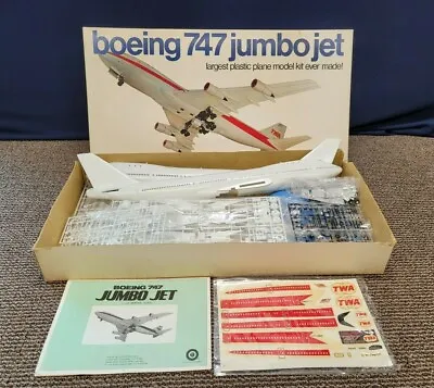 TWA Boeing 747 Jumbo Jet Plastic Model Airplane Aircraft 1/100 Entex Japan • $246.21
