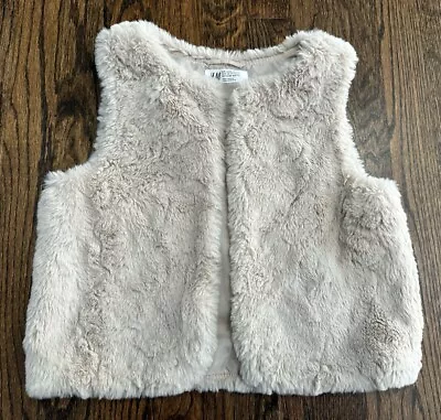 H&M Faux Fur Fuzzy Light Brown Vest Girls Size 8-10 Years • $7.99