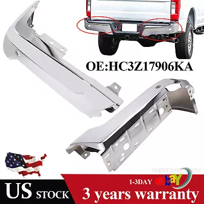 Chrome Rear Bumper Face Bar Ends For 2017-2022 Ford F250 F350 W/ Sensors Holes • $185.94