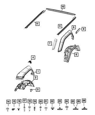 Genuine Mopar Tailgate Spoiler 68343264AA • $49.02