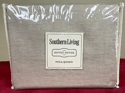 Southern Living QUEEN FULL Heirloom Linen Luxury Duvet Cover Linen Beige • £86.73