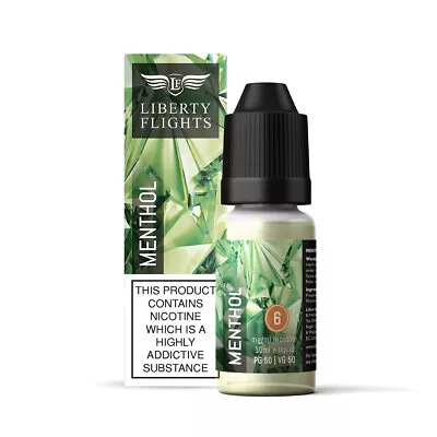 Liberty Flights E Liquid Menthol 18mg XO Vape Juice 10ml 50PG/50VG UK Made • £3.99