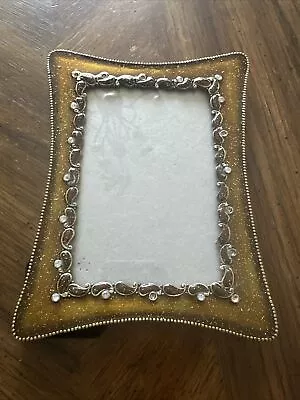 Vintage Copper Brass Color Photo Picture Frame Velvet Back With Stand 6  X 7  • $7