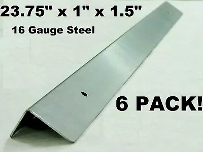 6 Brushed Steel Angle Corner Stair Guard 24  X 1.5  X 1  HEAVY DUTY 16 Gauge VG • $39.99