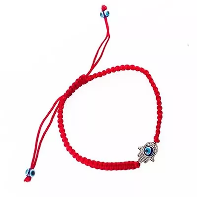 Hamsa Red Silver Bracelet Evil Eye Charm Kabbalah Hand Of Fatima Judaica Chamsa • £3.95