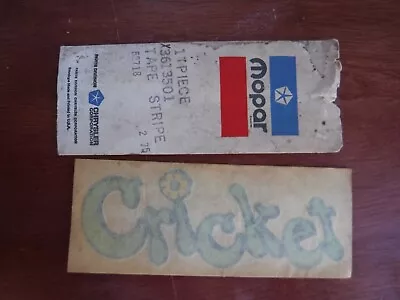 1973 73 Nos Plymouth Cricket Sticker Decal Trunk 72 71 • $20