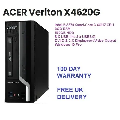 £78.99 • Buy Acer Veriton X4620G I5-3570 @ 3.4GHz Quad Core Small Format PC 8GB RAM 500GB HDD