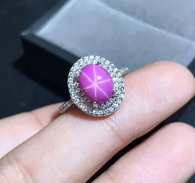 Unique Pink Star Sapphire Ring Handmade 925 Sterling Silver Pink Lindy Star Ring • $54